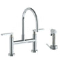 Watermark - Deck Mounted Bridge Gooseneck Kitchen Faucet with Independent Side Spray - Vintage Copper