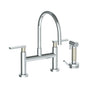 Watermark - Deck Mounted Bridge Gooseneck Kitchen Faucet with Independent Side Spray - Vintage Copper