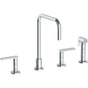 Watermark - Deck Mounted 4 Hole Square Top Kitchen Set -  Includes Side Spray - Vintage Copper