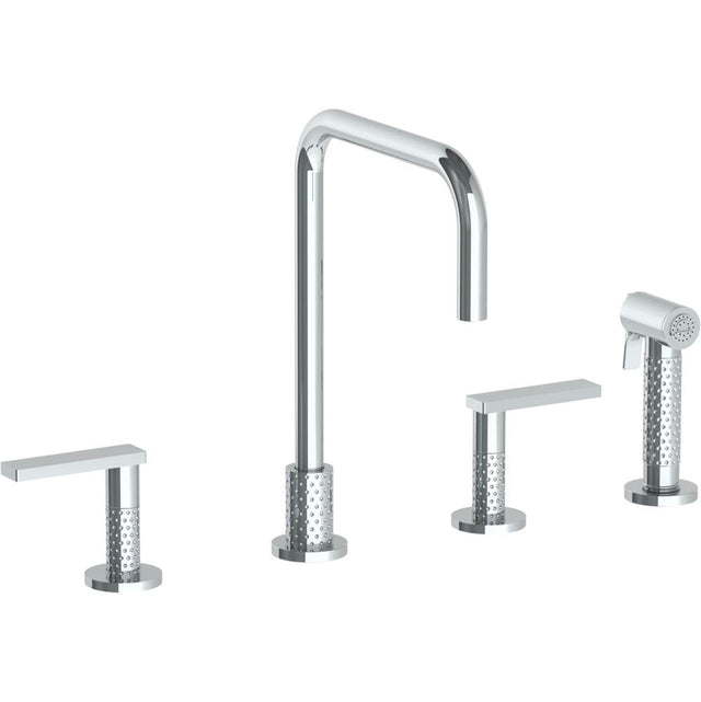 Watermark - Deck Mounted 4 Hole Square Top Kitchen Set -  Includes Side Spray - Polished Copper