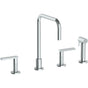 Watermark - Deck Mounted 4 Hole Square Top Kitchen Set -  Includes Side Spray - Polished Copper