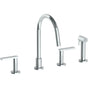 Watermark - Deck Mounted 4 Hole Gooseneck Kitchen Set -  Includes Side Spray - Vintage Copper