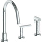 Watermark - Deck Mounted 3 Hole Gooseneck Kitchen Set -  Includes Side Spray - Vintage Copper