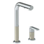 Watermark - Deck Mounted 2 Hole Square Top Prep Faucet with Pull Out Spray - Vintage Copper