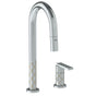 Watermark - Deck Mounted 2 Hole Gooseneck Prep Faucet with Pull Down Spray - Vintage Copper