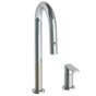 Watermark - Deck Mounted 2 Hole Gooseneck Prep Faucet with Pull Down Spray - Vintage Copper