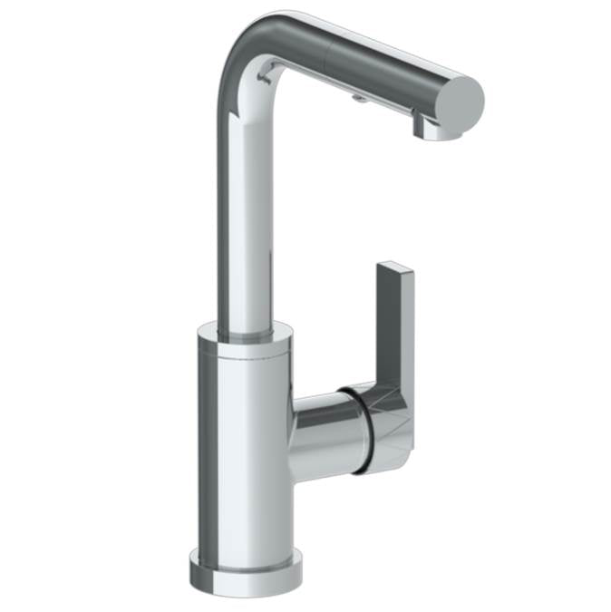 Watermark - Deck Mounted 1 Hole Square Top Prep Faucet with Pull Out Spray - Vintage Copper