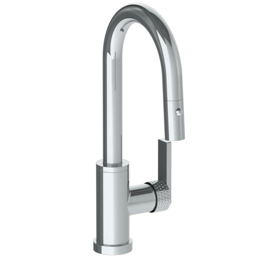 Watermark - Deck Mounted 1 Hole Gooseneck Prep Faucet with Pull Down Spray - Vintage Copper