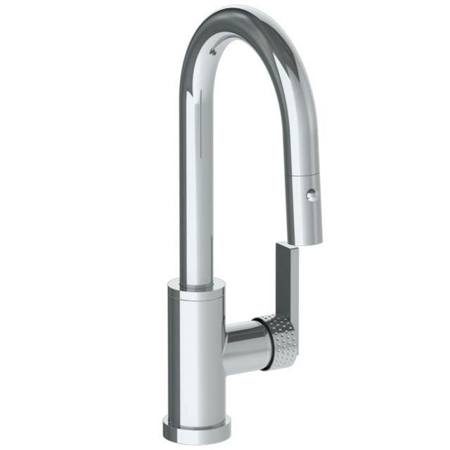 Watermark - Deck Mounted 1 Hole Gooseneck Prep Faucet with Pull Down Spray - Vintage Copper