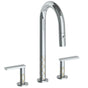 Watermark - Deck Mounted 3 Hole Gooseneck Prep Faucet with Pull Down Spray - Vintage Copper