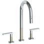 Watermark - Deck Mounted 3 Hole Gooseneck Prep Faucet with Pull Down Spray - Vintage Copper
