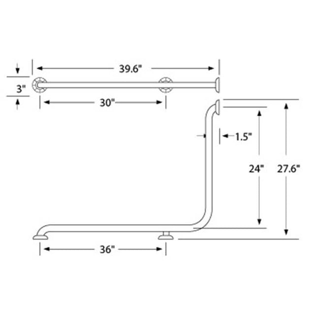 Watermark - Corner Grab Bar- Loft - Vintage Copper