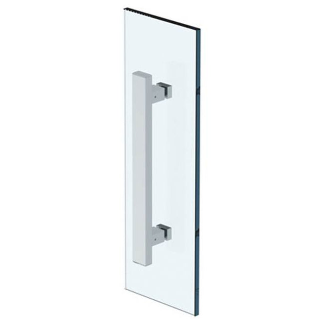 Watermark - Rectangular 12'' shower door pull/ glass mount towel bar - Vintage Copper