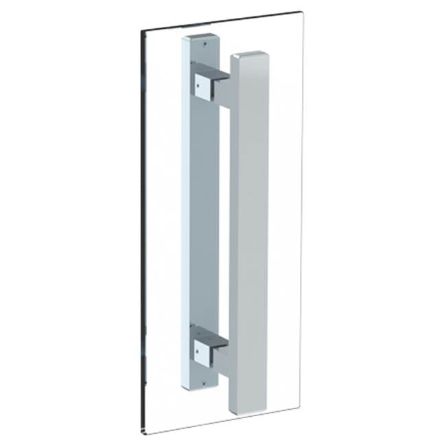 Watermark - Rectangular 12'' Double shower door pull/ glass mount towel bar - Vintage Copper