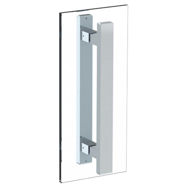 Watermark - Rectangular 12'' Double shower door pull/ glass mount towel bar - Vintage Copper
