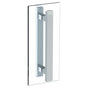 Watermark - Rectangular 24'' Double shower door pull/ glass mount towel bar - Vintage Brass