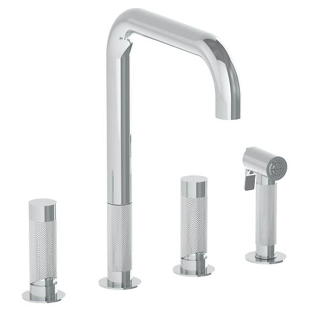 Watermark - 4 Hole Kitchen Set with Side Spray - Vintage Brass
