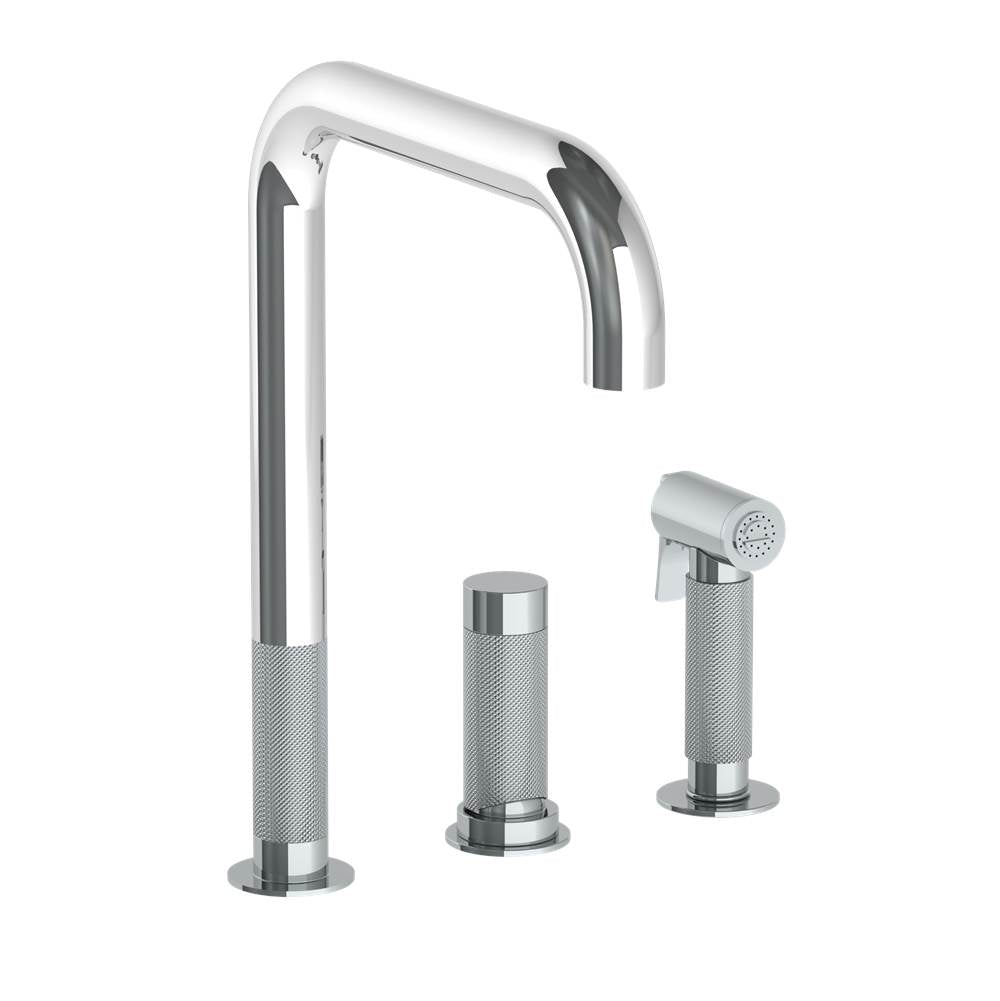 Watermark - Single Lever Deck Mount W/ Side Spray - Saint Bronze