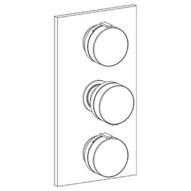 Watermark - Wall Mounted Thermostatic Shower Trim With 2 Built-In Controls, 6 1/4'' X 12'' - Vintage Copper