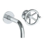 Watermark - Wall Mounted 2 Hole Lavatory Set with 6'' Spout - Vintage Copper