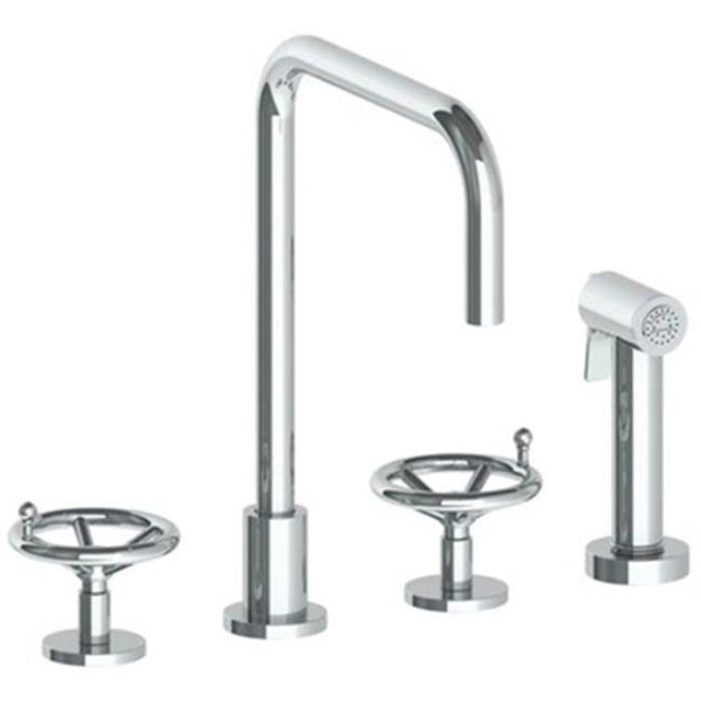 Watermark - Deck Mounted 4 Hole Kitchen Set - Includes Side Spray - Vintage Copper