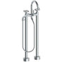Watermark - Floor Standing Gooseneck Bath Set with Slim Hand Shower - Vintage Copper