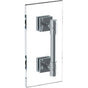 Watermark - Lily 24'' Shower Door Pull/ Glass Mount Towel Bar - Vintage Copper