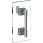 Watermark - Lily 18'' Shower Door Pull with Knob/ Glass Mount Towel Bar with Hook - Vintage Copper
