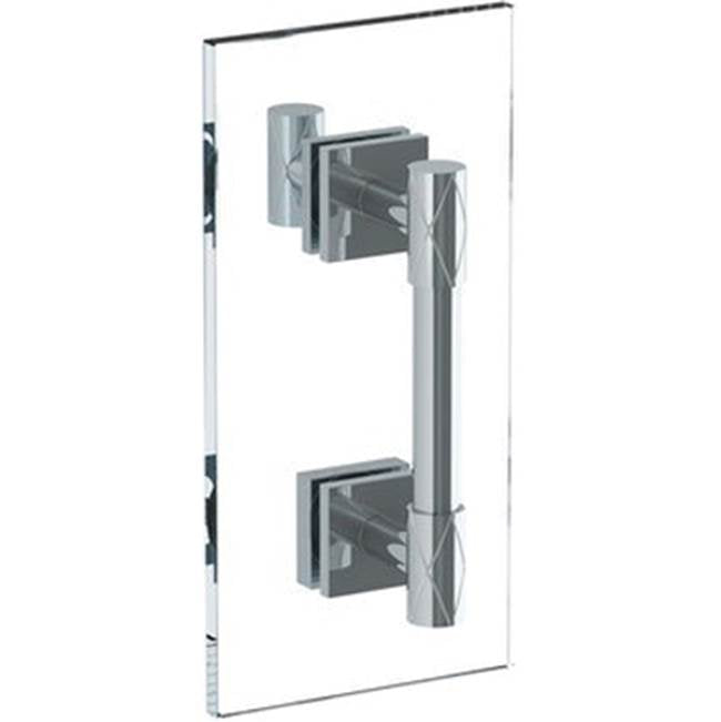 Watermark - Lily 24'' Shower Door Pull with Knob/ Glass Mount Towel Bar with Hook - Vintage Copper