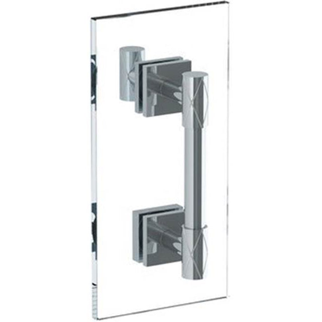 Watermark - Lily 24'' Shower Door Pull with Knob/ Glass Mount Towel Bar with Hook - Vintage Copper