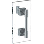 Watermark - Lily 6'' Shower Door Pull with Knob/ Glass Mount Towel Bar with Hook - Vintage Copper
