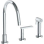 Watermark - Deck Mounted 3 Hole Gooseneck Kitchen Set -  Includes Side Spray - Vintage Copper