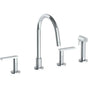 Watermark - Deck Mounted 4 Hole Gooseneck Kitchen Set -  Includes Side Spray - Vintage Copper