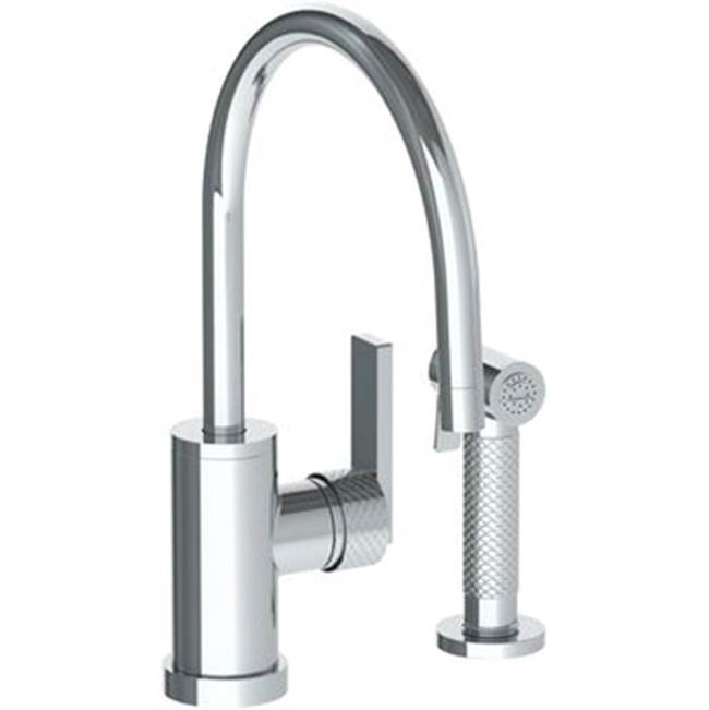 Watermark - Deck Mounted 2 Hole Gooseneck Kitchen Set -  Includes Side Spray - Vintage Copper