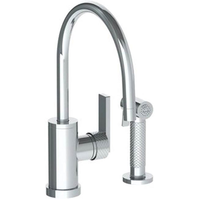 Watermark - Deck Mounted 2 Hole Gooseneck Kitchen Set -  Includes Side Spray - Vintage Copper