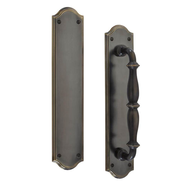 Water Street Brass - Jamestown 12'' Bead Appliance Pull - Hammered - Weathered Bronze - Weathered Bronze