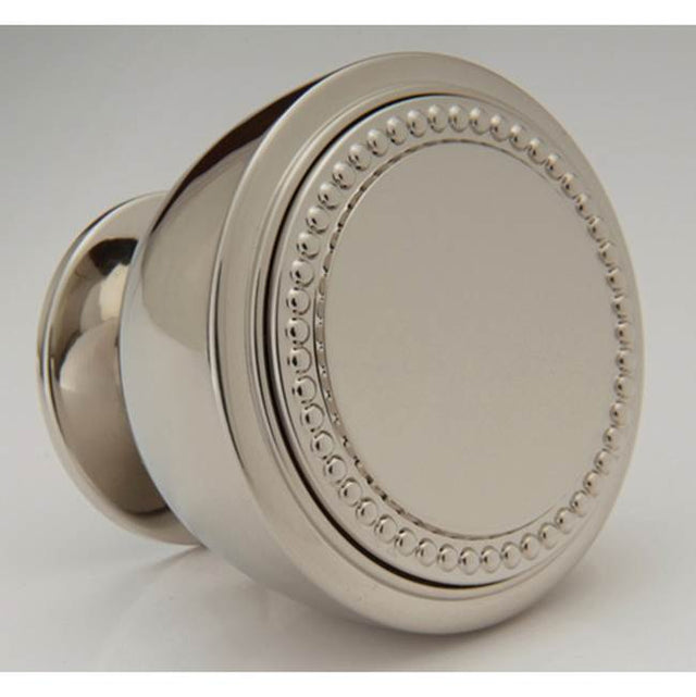Water Street Brass - Decorative 1-1/2'' Bead Font Knob - Engraved - Weathered Bronze - Weathered Bronze
