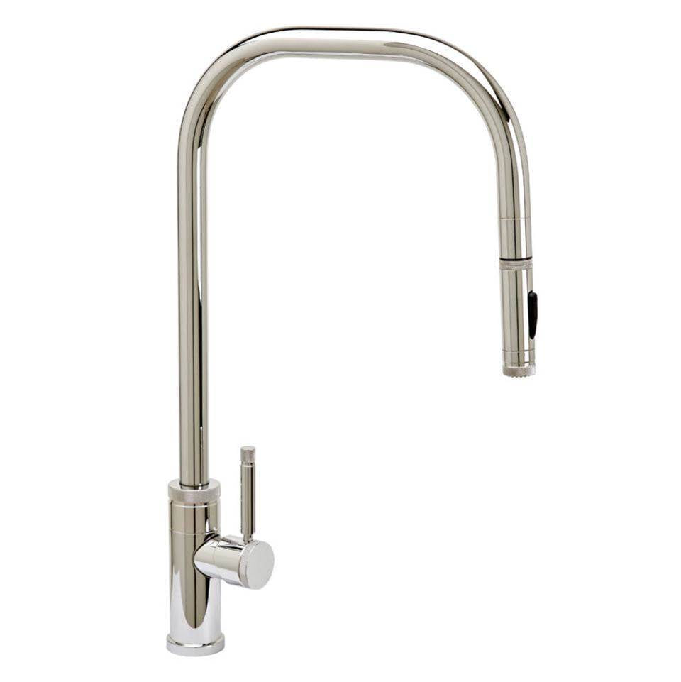 Waterstone - Waterstone Fulton Industrial Extended Reach PLP Faucet - Toggle Sprayer - Unlacquered Polished Brass