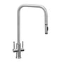 Waterstone - Fulton Industrial Extended Reach 2 Handle Plp Faucet - Toggle Sprayer - Unlacquered Polished Brass