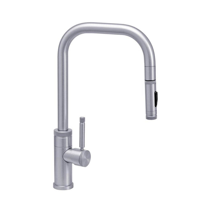 Waterstone - Waterstone Fulton Industrial PLP Pulldown Faucet - Toggle Sprayer - 2 pc. Suite - Unlacquered Polished Brass