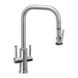 Waterstone - Fulton Industrial 2 Handle Plp Pulldown Faucet - Lever Sprayer - Unlacquered Polished Brass