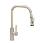 Waterstone - Waterstone Fulton Industrial PLP Pulldown Faucet - Angled Spout - Lever Sprayer - Unlacquered Polished Brass