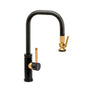Waterstone - Waterstone Fulton Industrial Prep Size PLP Pulldown Faucet - Lever Sprayer - Unlacquered Polished Brass