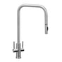 Waterstone - Fulton Modern Extended Reach 2 Handle Plp Faucet - Toggle Sprayer - Unlacquered Polished Brass