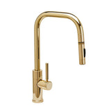 Waterstone - Waterstone Fulton Modern PLP Pulldown Faucet - Angled Spout - Toggle Sprayer - Satin Gold