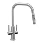 Waterstone - Fulton Modern 2 Handle Plp Pulldown Faucet - Angled Spout - Toggle Sprayer - Unlacquered Polished Brass