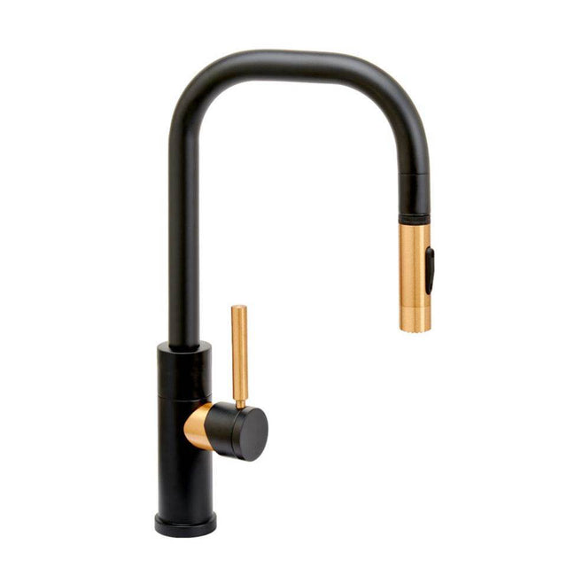 Waterstone - Waterstone Fulton Modern Prep Size PLP Pulldown Faucet - Toggle Sprayer - Unlacquered Polished Brass
