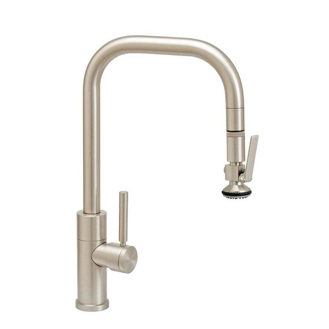 Waterstone - Waterstone Fulton Modern PLP Pulldown Faucet - Toggle Sprayer - Unlacquered Polished Brass