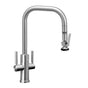 Waterstone - Fulton Modern 2 Handle Plp Pulldown Faucet - Lever Sprayer - Unlacquered Polished Brass