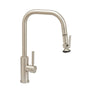 Waterstone - Waterstone Fulton Modern PLP Pulldown Faucet - Angled Spout - Toggle Sprayer - Unlacquered Polished Brass